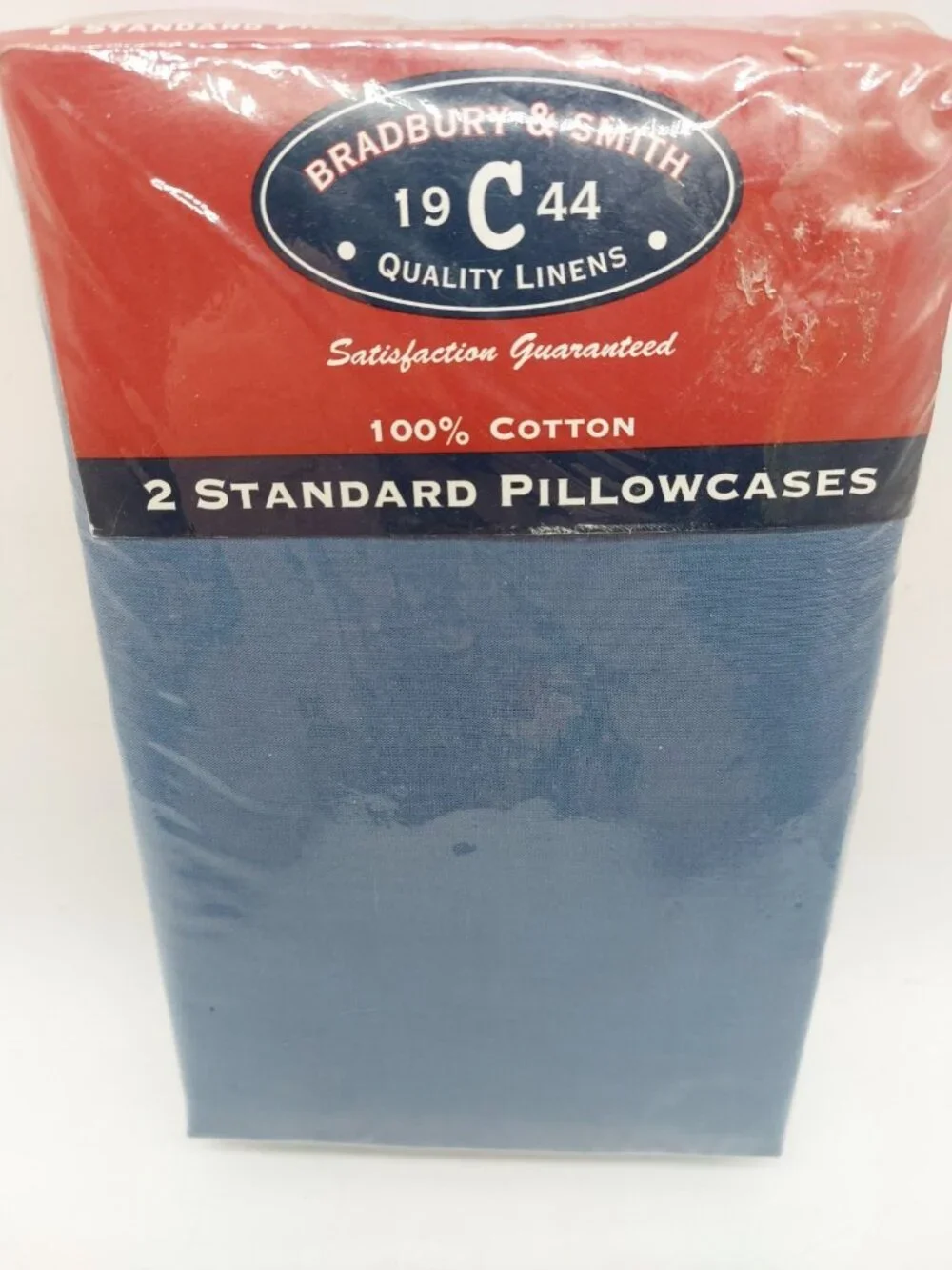 Bradbury & Smith 2 Standard Pillowcases 100% Cotton Blue 21x31